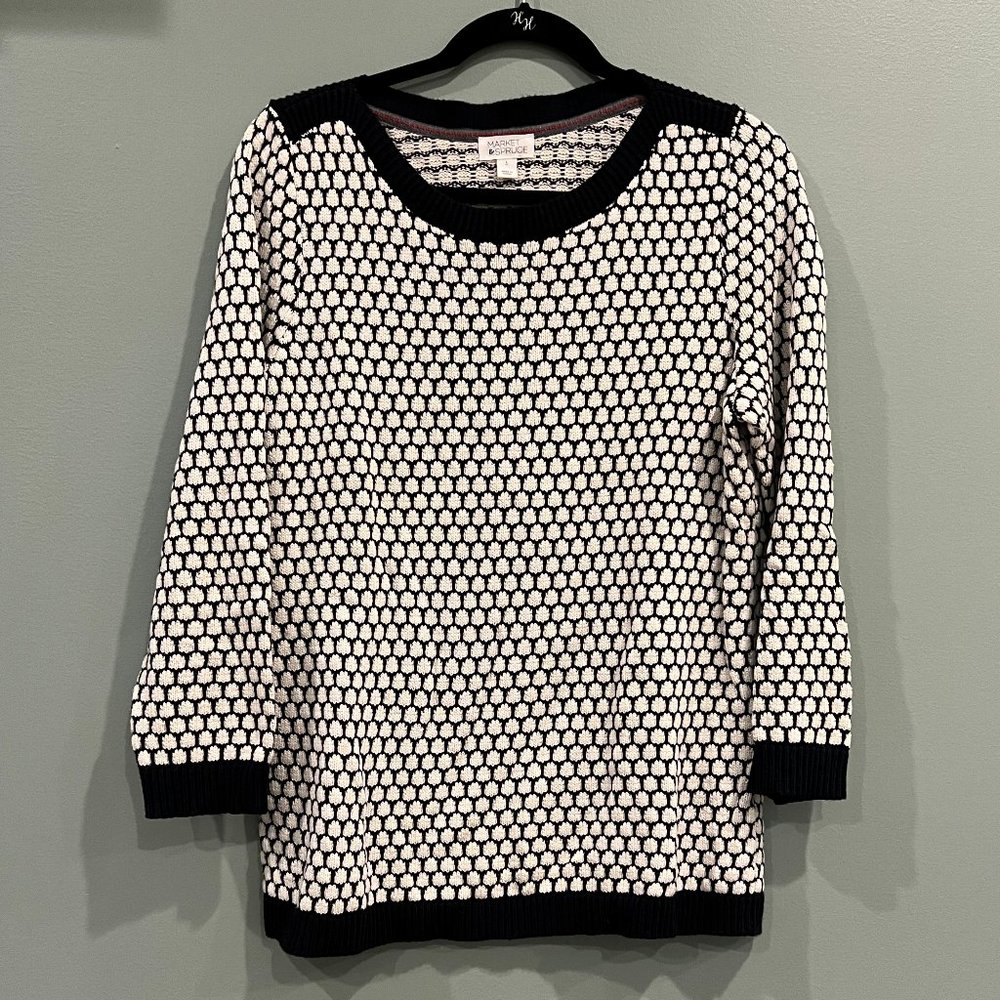 Market & Spruce Honeycomb Print Sweater